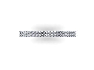 Full-Set Diamond Wedding Ring in Platinum: 2.2mm. wide with Round Shared Claw Set Diamonds - 9