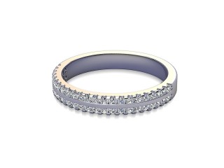Semi-Set Diamond Wedding Ring in Platinum: 3.0mm. wide with Round Milgrain-set Diamonds
