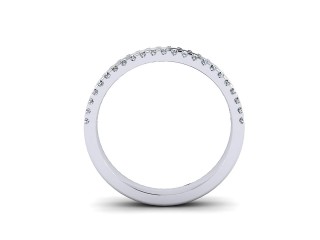 Semi-Set Diamond Wedding Ring in Platinum: 3.0mm. wide with Round Milgrain-set Diamonds - 3