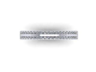 Semi-Set Diamond Wedding Ring in Platinum: 3.0mm. wide with Round Milgrain-set Diamonds - 9