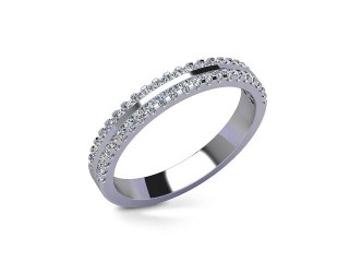 Semi-Set Diamond Wedding Ring in Platinum: 3.0mm. wide with Round Milgrain-set Diamonds - 12