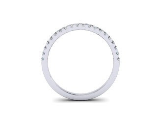 Semi-Set Diamond Wedding Ring in Platinum: 1.7mm. wide with Round Shared Claw Set Diamonds - 3