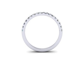 Semi-Set Diamond Wedding Ring in Platinum: 1.9mm. wide with Round Shared Claw Set Diamonds - 3