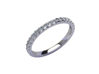 Semi-Set Diamond Wedding Ring in Platinum: 1.9mm. wide with Round Shared Claw Set Diamonds - 12
