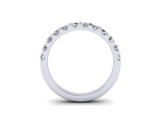 Semi-Set Diamond Wedding Ring in Platinum: 2.6mm. wide with Round Shared Claw Set Diamonds - 3
