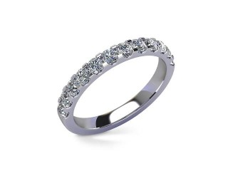 Semi-Set Diamond Wedding Ring in Platinum: 2.6mm. wide with Round Shared Claw Set Diamonds - 12