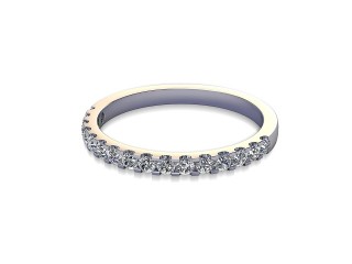 Half-Set Diamond Wedding Ring in Platinum: 1.9mm. wide with Round Shared Claw Set Diamonds-W88-01216.19