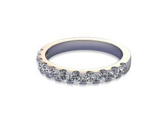 Semi-Set Diamond Wedding Ring in Platinum: 2.6mm. wide with Round Shared Claw Set Diamonds-W88-01216.26