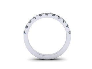 Semi-Set Diamond Wedding Ring in Platinum: 2.6mm. wide with Round Shared Claw Set Diamonds - 3