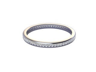 Full-Set Diamond Wedding Ring in Platinum: 2.0mm. wide with Round Channel-set Diamonds-W88-01308.20