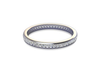 Full-Set Diamond Wedding Ring in Platinum: 2.2mm. wide with Round Channel-set Diamonds