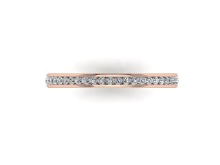 Full-Set Diamond Wedding Ring in Platinum: 2.2mm. wide with Round Channel-set Diamonds - 9