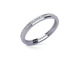 Full-Set Diamond Wedding Ring in Platinum: 2.2mm. wide with Round Channel-set Diamonds - 12