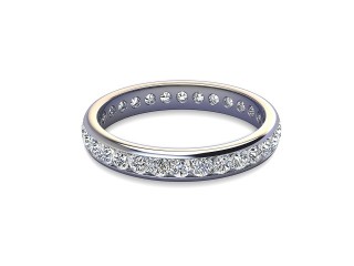 Full-Set Diamond Wedding Ring in Platinum: 3.1mm. wide with Round Channel-set Diamonds-W88-01308.31