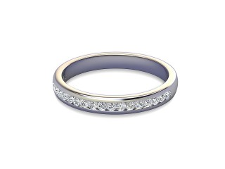 Semi-Set Diamond Wedding Ring in Platinum: 2.7mm. wide with Round Channel-set Diamonds-W88-01309.27
