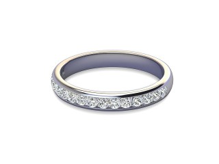 Semi-Set Diamond Wedding Ring in Platinum: 2.9mm. wide with Round Channel-set Diamonds-W88-01309.29