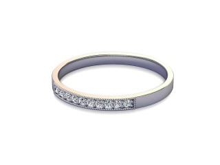 Semi-Set Diamond Wedding Ring in Platinum: 2.0mm. wide with Round Milgrain-set Diamonds