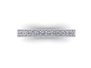 Semi-Set Diamond Wedding Ring in Platinum: 2.9mm. wide with Round Milgrain-set Diamonds - 9