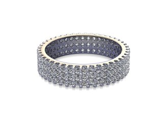 Full-Set Diamond Wedding Ring in Platinum: 4.7mm. wide with Round Shared Claw Set Diamonds