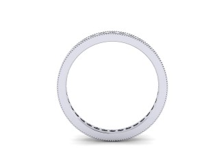 Full-Set Diamond Wedding Ring in Platinum: 2.7mm. wide with Round Milgrain-set Diamonds - 3