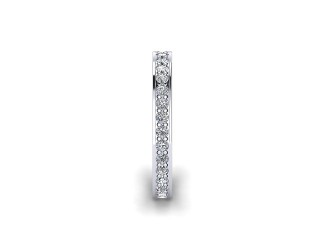 Full-Set Diamond Wedding Ring in Platinum: 2.7mm. wide with Round Milgrain-set Diamonds - 6
