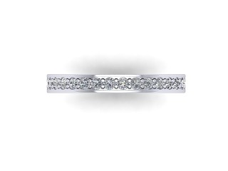 Full-Set Diamond Wedding Ring in Platinum: 2.7mm. wide with Round Milgrain-set Diamonds - 9
