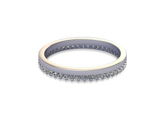 Full-Set Diamond Wedding Ring in Platinum: 2.5mm. wide with Round Shared Claw Set Diamonds-W88-01355.25