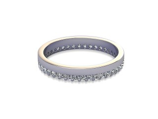 Full-Set Diamond Wedding Ring in Platinum: 3.0mm. wide with Round Shared Claw Set Diamonds-W88-01355.30