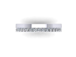 Full-Set Diamond Wedding Ring in Platinum: 3.5mm. wide with Round Shared Claw Set Diamonds - 9