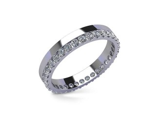 Full-Set Diamond Wedding Ring in Platinum: 3.5mm. wide with Round Shared Claw Set Diamonds - 12