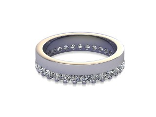 Full-Set Diamond Wedding Ring in Platinum: 4.5mm. wide with Round Shared Claw Set Diamonds-W88-01355.45