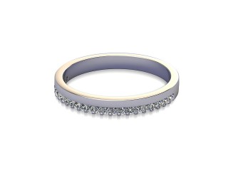 Semi-Set Diamond Wedding Ring in Platinum: 2.5mm. wide with Round Shared Claw Set Diamonds-W88-01356.25