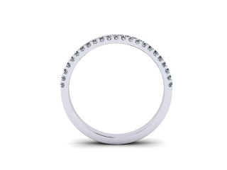 Semi-Set Diamond Wedding Ring in Platinum: 2.5mm. wide with Round Shared Claw Set Diamonds - 3
