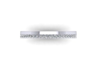 Semi-Set Diamond Wedding Ring in Platinum: 2.5mm. wide with Round Shared Claw Set Diamonds - 9