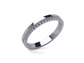 Semi-Set Diamond Wedding Ring in Platinum: 2.5mm. wide with Round Shared Claw Set Diamonds - 12