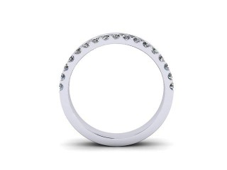 Semi-Set Diamond Wedding Ring in Platinum: 3.5mm. wide with Round Shared Claw Set Diamonds - 3