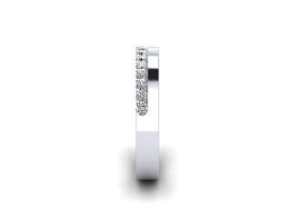 Semi-Set Diamond Wedding Ring in Platinum: 3.5mm. wide with Round Shared Claw Set Diamonds - 6