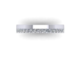 Semi-Set Diamond Wedding Ring in Platinum: 3.5mm. wide with Round Shared Claw Set Diamonds - 9