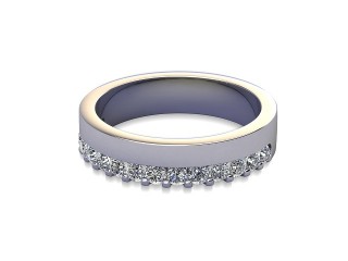 Semi-Set Diamond Wedding Ring in Platinum: 4.5mm. wide with Round Shared Claw Set Diamonds-W88-01356.45