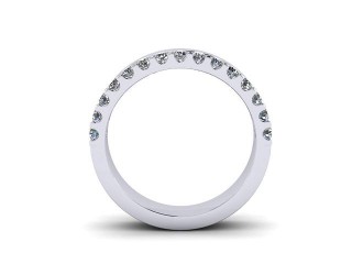 Semi-Set Diamond Wedding Ring in Platinum: 4.5mm. wide with Round Shared Claw Set Diamonds - 3