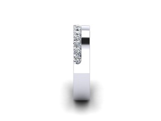 Semi-Set Diamond Wedding Ring in Platinum: 4.5mm. wide with Round Shared Claw Set Diamonds - 6