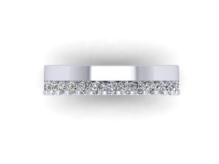 Semi-Set Diamond Wedding Ring in Platinum: 4.5mm. wide with Round Shared Claw Set Diamonds - 9