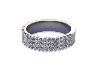 Semi-Set Diamond Wedding Ring in Platinum: 4.7mm. wide with Round Shared Claw Set Diamonds