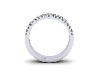 Semi-Set Diamond Wedding Ring in Platinum: 4.7mm. wide with Round Shared Claw Set Diamonds - 3