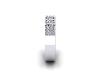 Semi-Set Diamond Wedding Ring in Platinum: 4.7mm. wide with Round Shared Claw Set Diamonds - 6