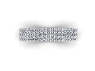 Semi-Set Diamond Wedding Ring in Platinum: 4.7mm. wide with Round Shared Claw Set Diamonds - 9