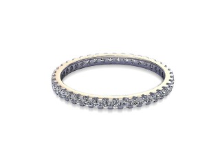 Full-Set Diamond Wedding Ring in Platinum: 1.7mm. wide with Round Shared Claw Set Diamonds-W88-01444.17