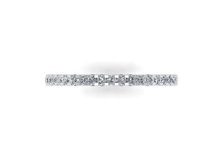 Full-Set Diamond Wedding Ring in Platinum: 1.7mm. wide with Round Shared Claw Set Diamonds - 9