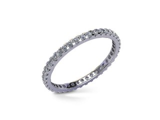 Full-Set Diamond Wedding Ring in Platinum: 1.7mm. wide with Round Shared Claw Set Diamonds - 12
