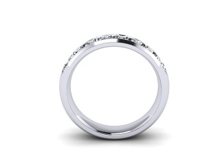 1.00cts. Diamond Half Wedding Ring Ring  in Platinum - 9